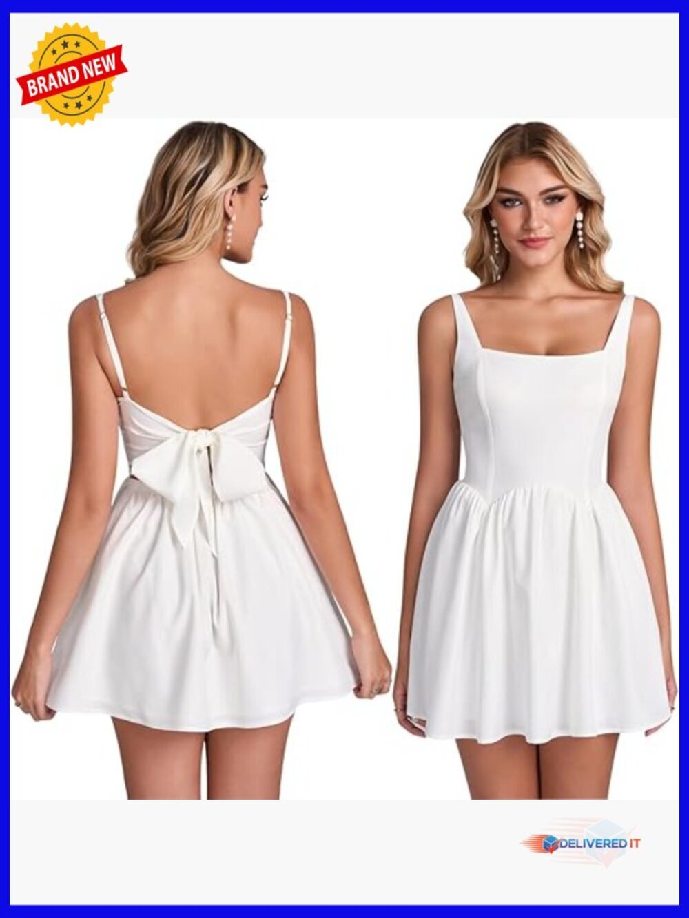 Floral Mini Sundress Square Neck Backless Ruffle A-Line Adjustable Straps